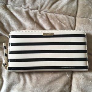 Stripped Patent Leather Kate Spade Wallet